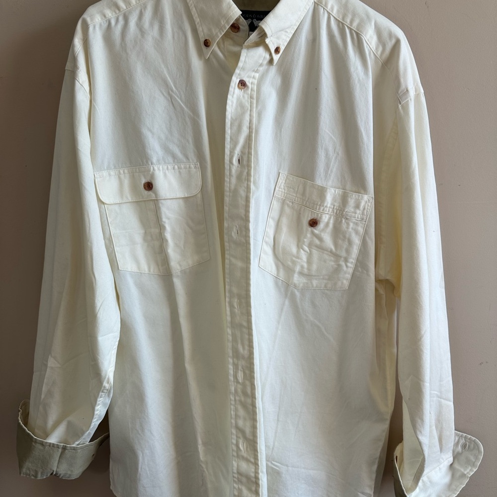 Men's Classic Cream Button Down Shirt